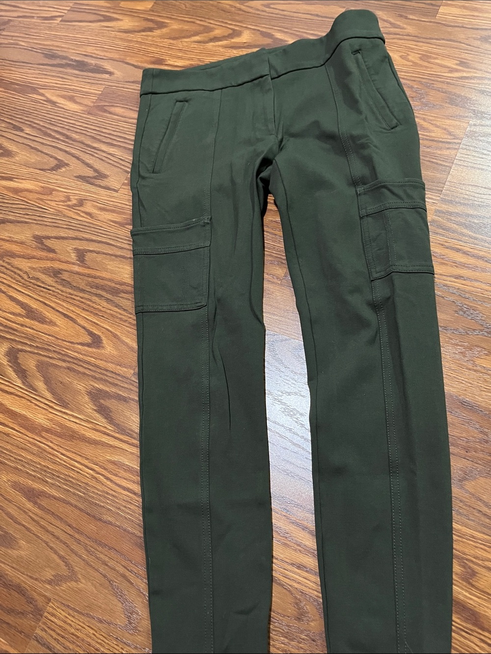 LOFT Women’s Skinny Cargo Pants in Dark Olive ponte stretch